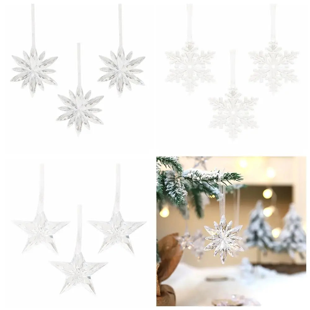 Exquisite Transparent Transparent Snowflakes Pendants DIY