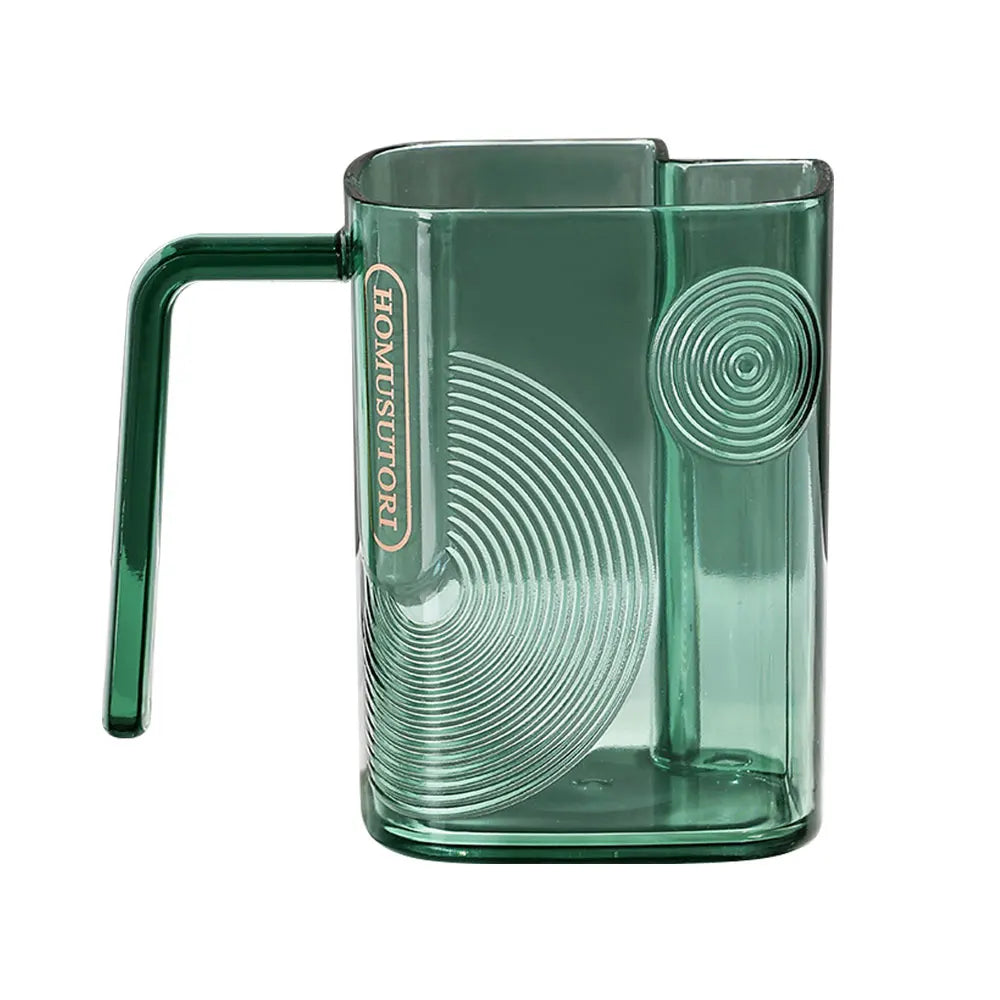 Luxury Gargle Cup with Toothbrush Slot,large Capacity Square Transparent Cup