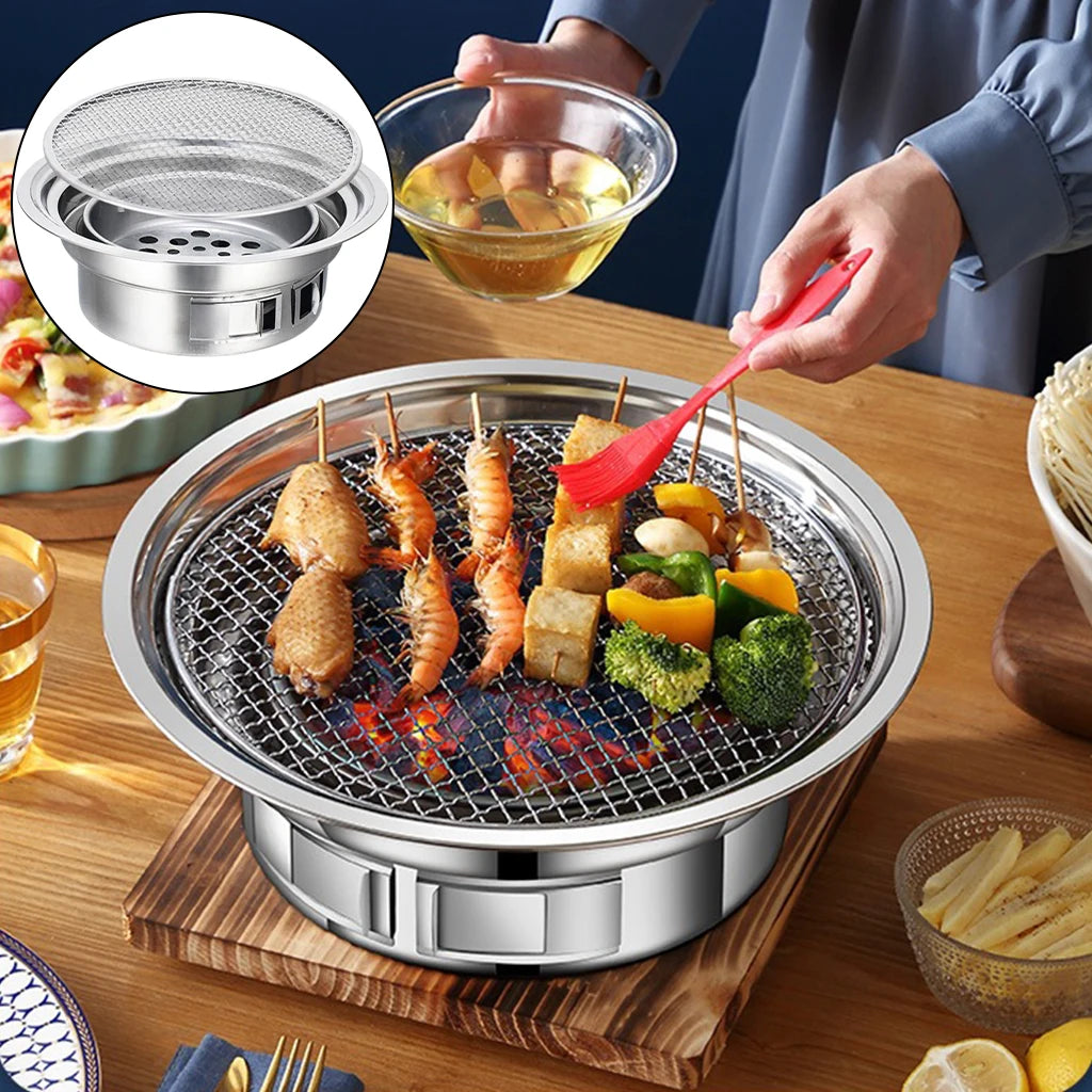 &Korean Charcoal Barbecue Grill Household Korean BBQ Grill Non-stick for Home Kitchen Outdoor Garden Barbecue Stove