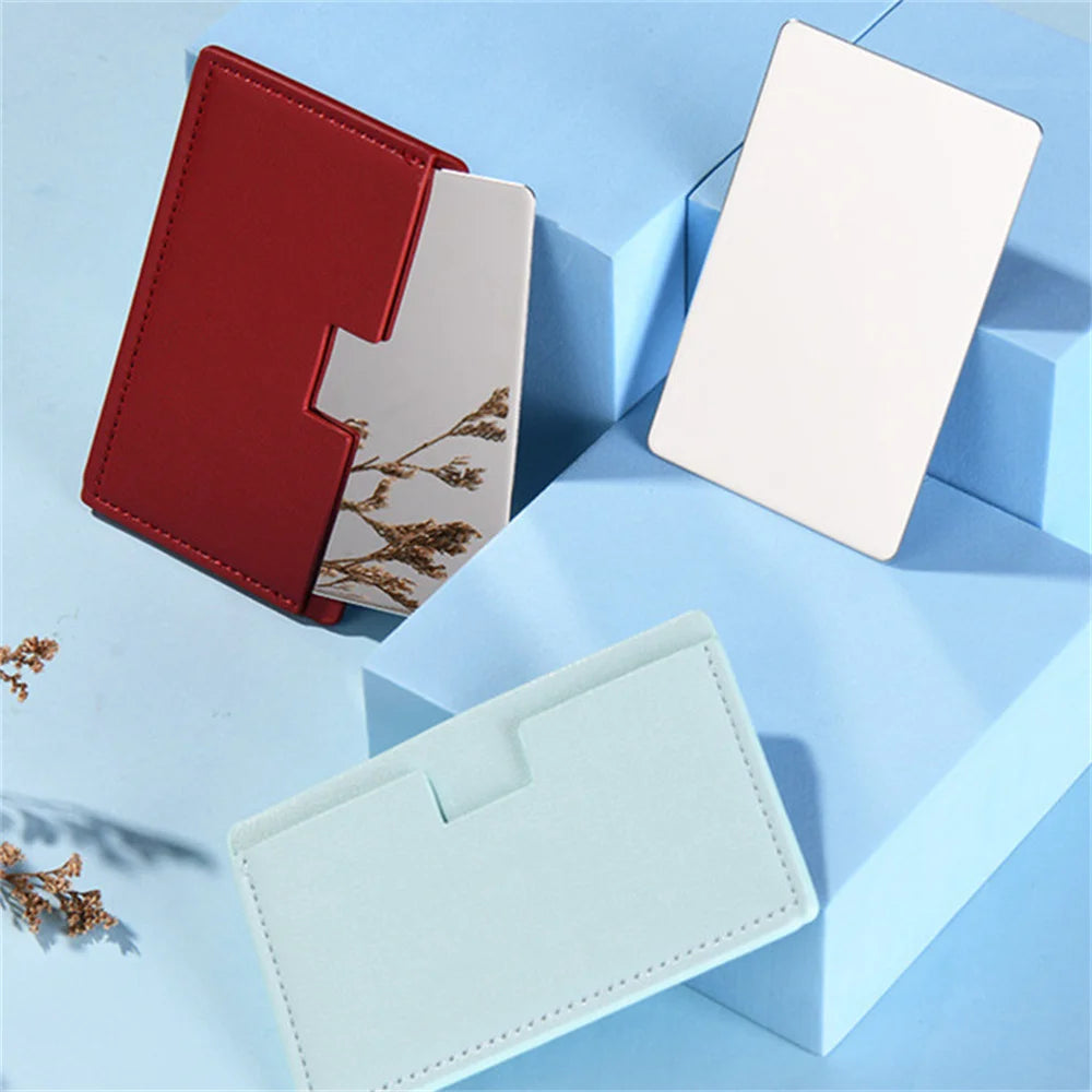 Stainless Steel Card Cosmetics Mirror Portable Mini Unbreakable Makeup Mirror Shatter Proof Pocket Go Out Pocket Mirror