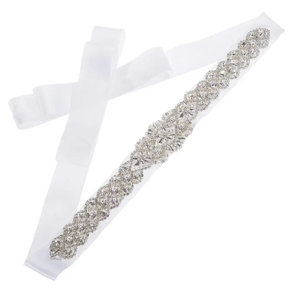 JLZXSY Flower Style Wedding Belt Bridal Sash Belt Crystal Rhinestone Dress Sash Prom Sash Wedding Accessories