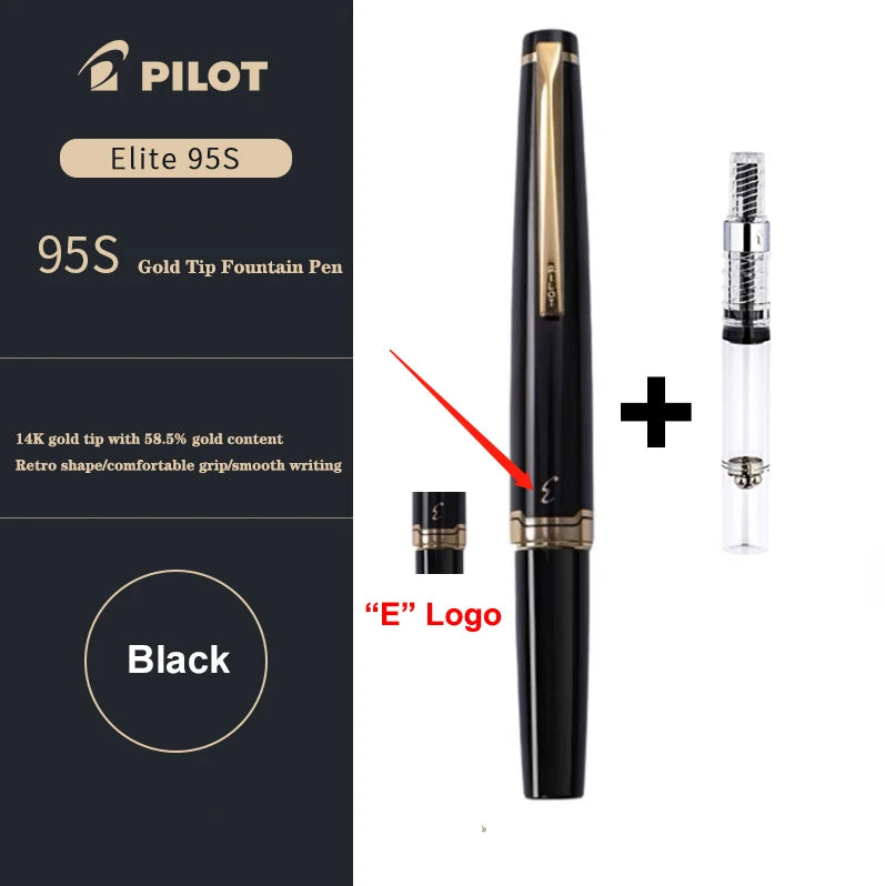 New Japan PILOT Fountain Pen 14K Gold Tip 95s Elite 95th Anniversary Engraved Pocket Design Portable Gold Pen High-end Stationer