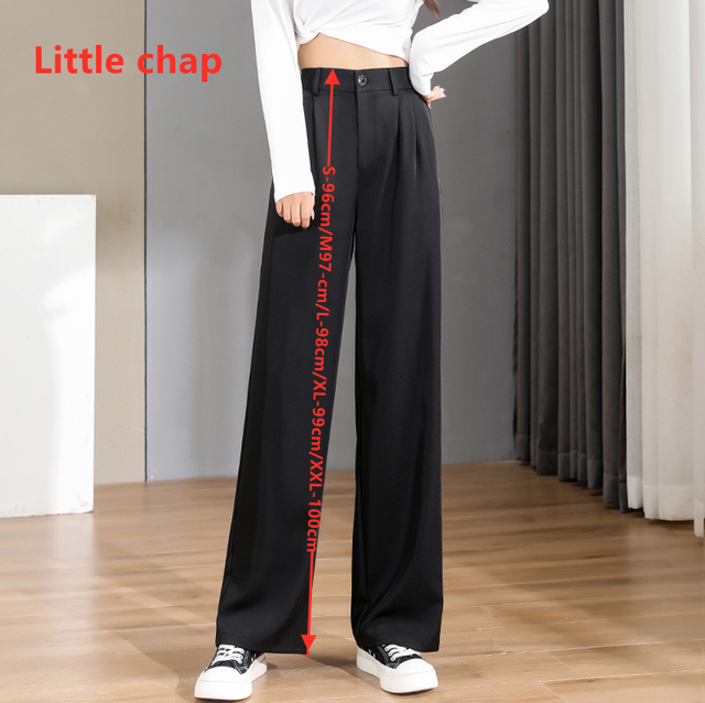 Women Chic Office Wear Straight Pants Vintage High  Ladies Trousers Baggy Korean 2022 Spring/Summer/Autumn Wide Leg Female