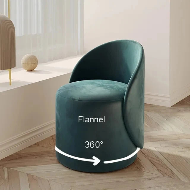 Shoe Changing Stool 360°Rotatable Makeup Stool Sponge Backrest Dressing Chair Comfortable Breathable Living Room Lazy Sofa Chair