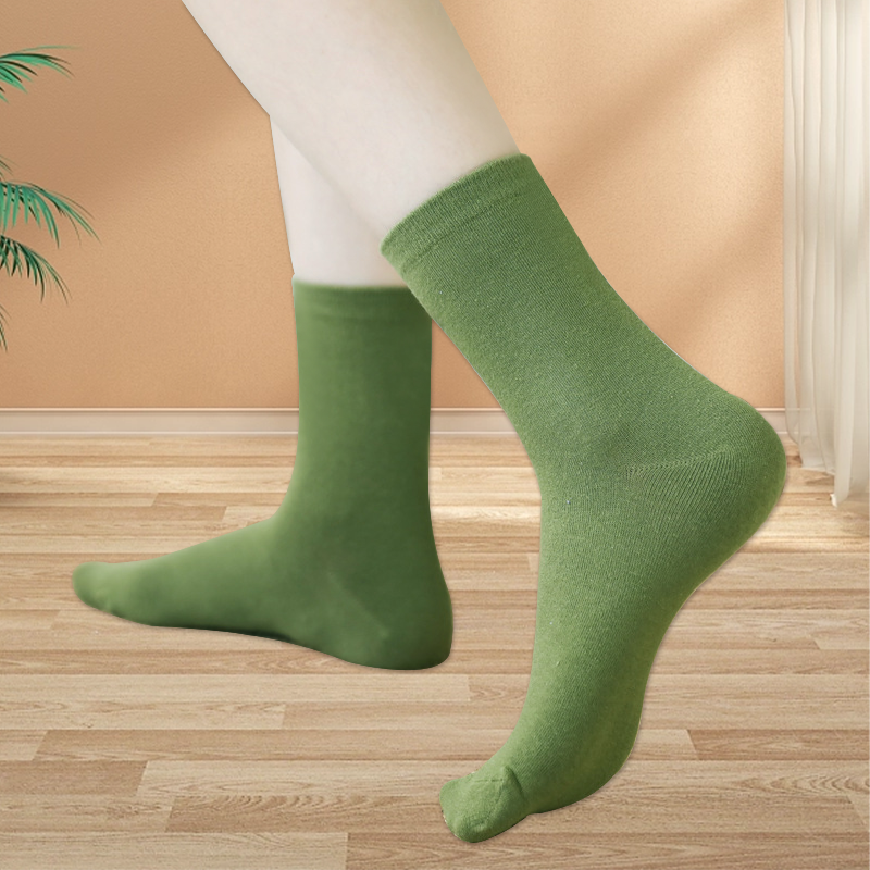 Women's all solid color cotton Morandi color stacked socks spring and autumn four seasons can wear long female socks