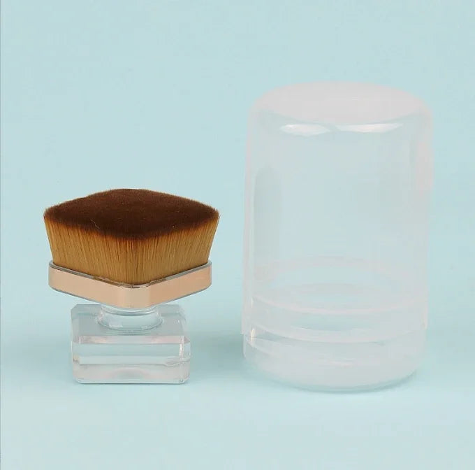 Nail Dust Cleaning Brush Rose Foundation Blush Brush with Case Nail Dust Brush for Women Makeup Brush Manicure Tools