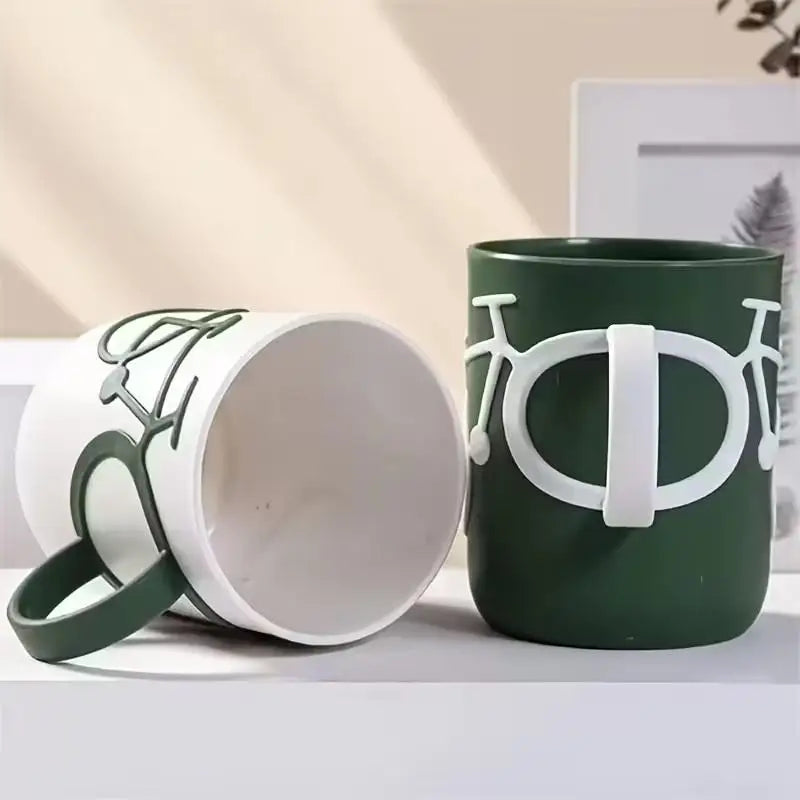 1 Creative Mouthwash Cup, Couple Bicycle Handlebars, Toothbrush Cup, Face Wash Cup, Home Decor, Bathroom Accessories
