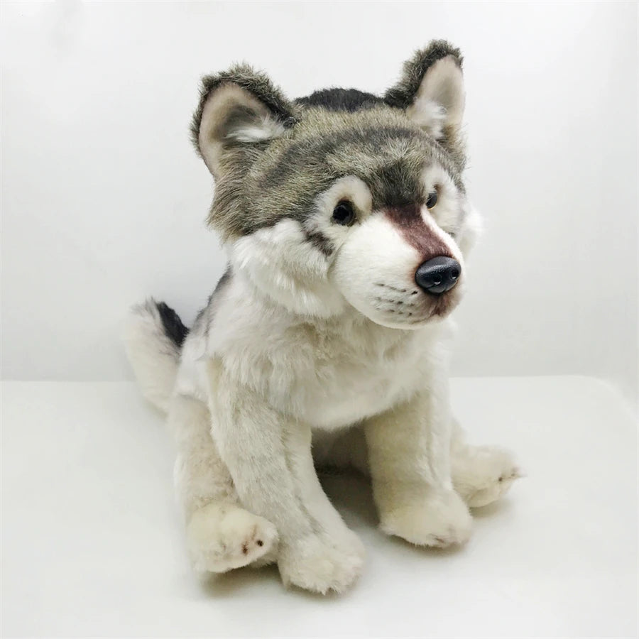 Coyote High Fidelity Anime Cute Gray Wolf Plushie Dog Plush Toys Lifelike Animals Simulation Stuffed Doll Kawai Toy Gifts Kids