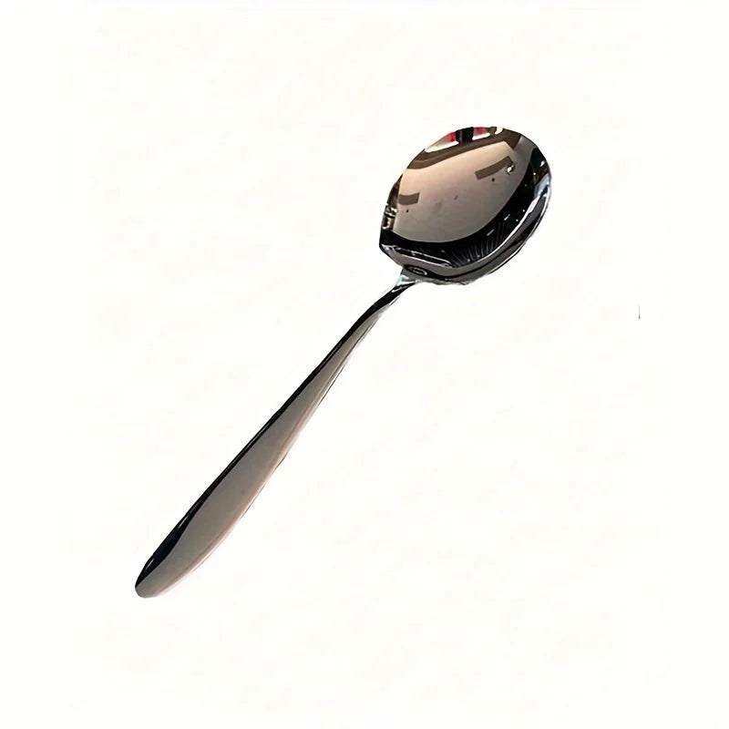 Stainless Steel Spoon, Household Long-Handled Soup Spoon, Hotel Restaurant Round-Head Deep Spoon, Dinner Spoon Tableware