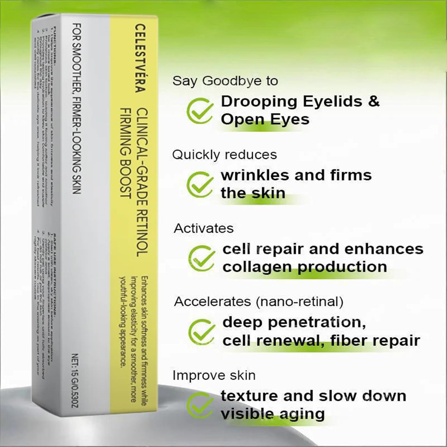 Celestvéra Botoxmix Peptide Anti-Wrinkle Cream Lift Tightening Booster, 2026 New Celestvera Lift Tightening Booster, Pore Minimizer, Natural Retinal Shot Anti-Wrinkle Serum for All Skin Types