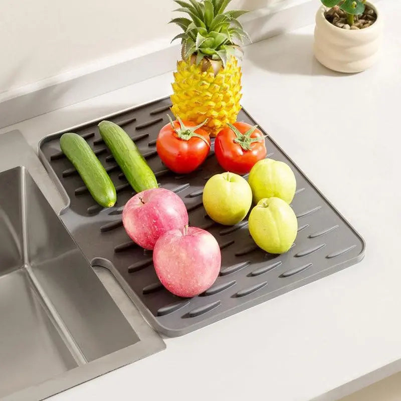 Silicone Drain Mat for Sinks & Dishes | Non-Slip Kitchen Mat | TropfEase