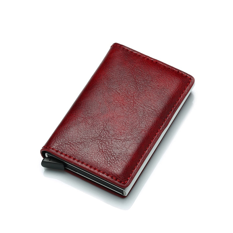 Credit Card Holder for Men Bank Cards Holders Leather RFID Wallet Mini Money Clips Business Luxury Women Small Purse