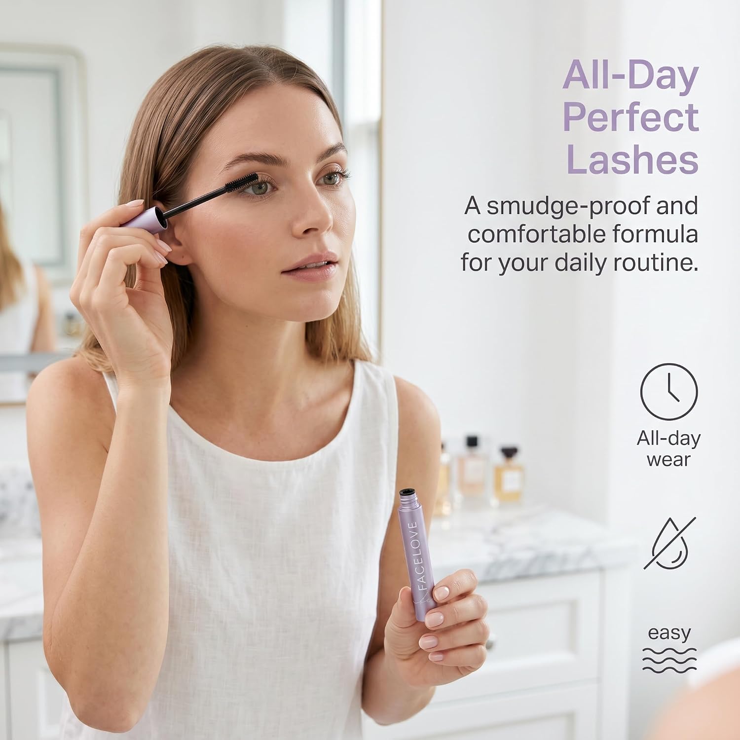 Facelove Mascara, Facelove Mascara for Mature Lashes, Waterproof Lengthening & Volumizing Mascaras, Thickening Softer Fuller Lashes, Thickening Eye Makeup