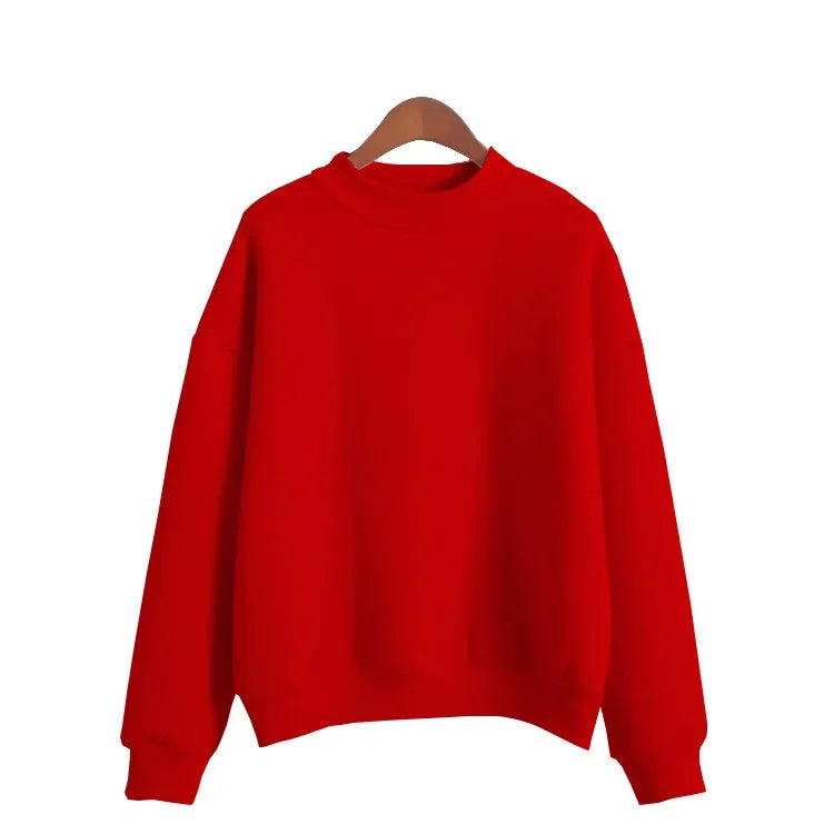 Woman Sweatshirts 2024 Sweet Korean O-neck Knitted Pullovers Thick Autumn Winter Candy Color Loose Hoodies Solid Womens Clothing