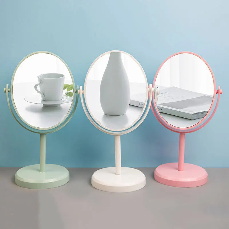 Desktop Makeup Mirror Girls' Dressing Table Stand Mirror Single-Sided Rotatable Vanity Mirror Exquisite Charm Women's Gift