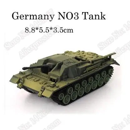 1pcs 1:72 4D Plastic Assemble Tank Kits World War II Model Puzzle Assembling Military Sand Table Toys For Children