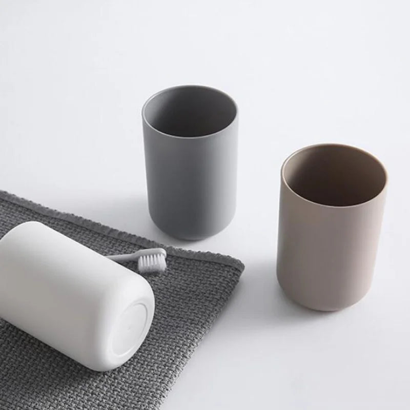 Bathroom Tumblers Plastic Mouthwash Cup Coffee Tea Water Mug Home Travel Simple Solid Color Toothbrush Holder  Drinkware Cup