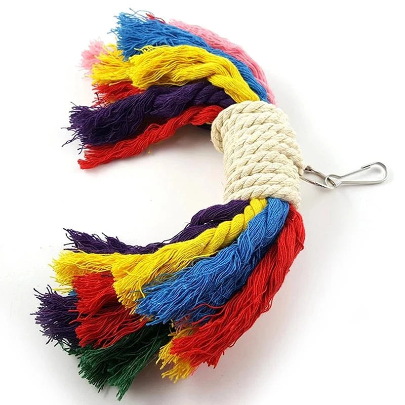 Parrot Chew Toy Hanging Multicolor Rope anti-bite Parrot Cage Foraging Toy Chew Toy Pet Bird Bird Supplies Bird Accessories