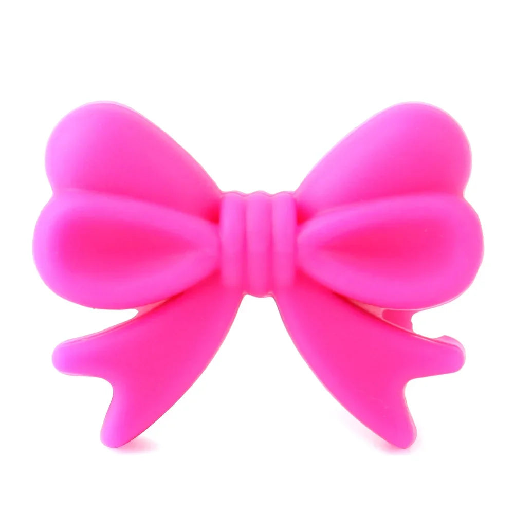 10pcs Silicone Beads Heart Bow Shape Accessories Silicone Holder Clip  Pen Decor Chain Making Focal Accessories Jewelry