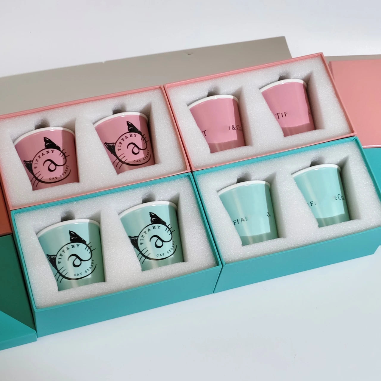 Porzellanbecher mit Schachtel und Tasche, Luxus, Hochzeits- und Geburtstagsgeschenk, Keramikbecher für Kaffee, Tee, Milch und Wasser für Zuhause, Familie und Freunde