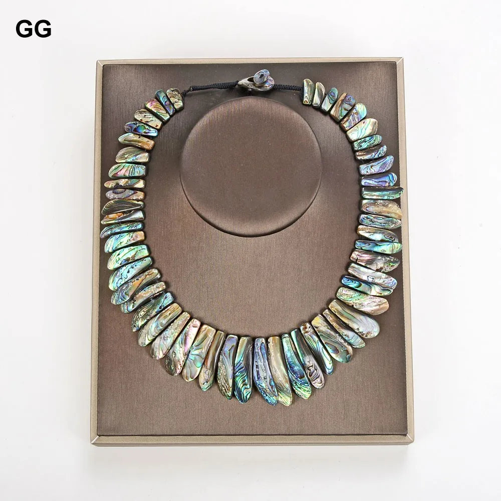 Jewelry  Handmade Natural Green Paua Abalone Shell Sea Shell Necklace For Women