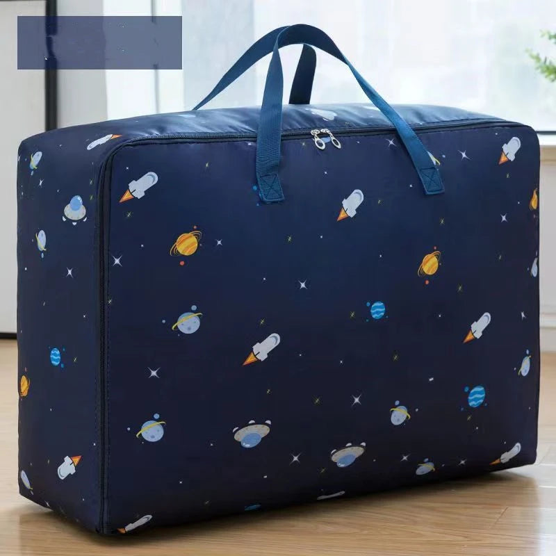 Waterproof Oxford Cloth Quilt Storage Bag Quilt Clothing Finishing Storage Bag Heavy Clothes Floral Storage Baggage Bag 70CM