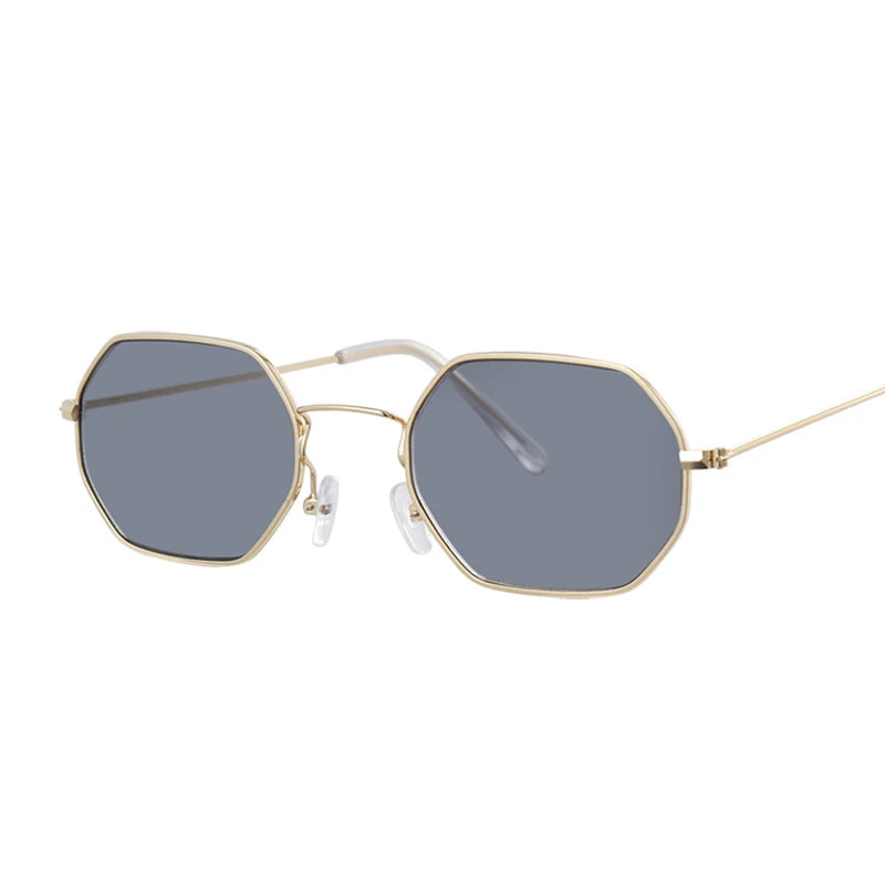 Fashion Small Frame Square Sunglasses Woman Brand Designer Metal Mirror Sun Glasses Female Ocean Lens