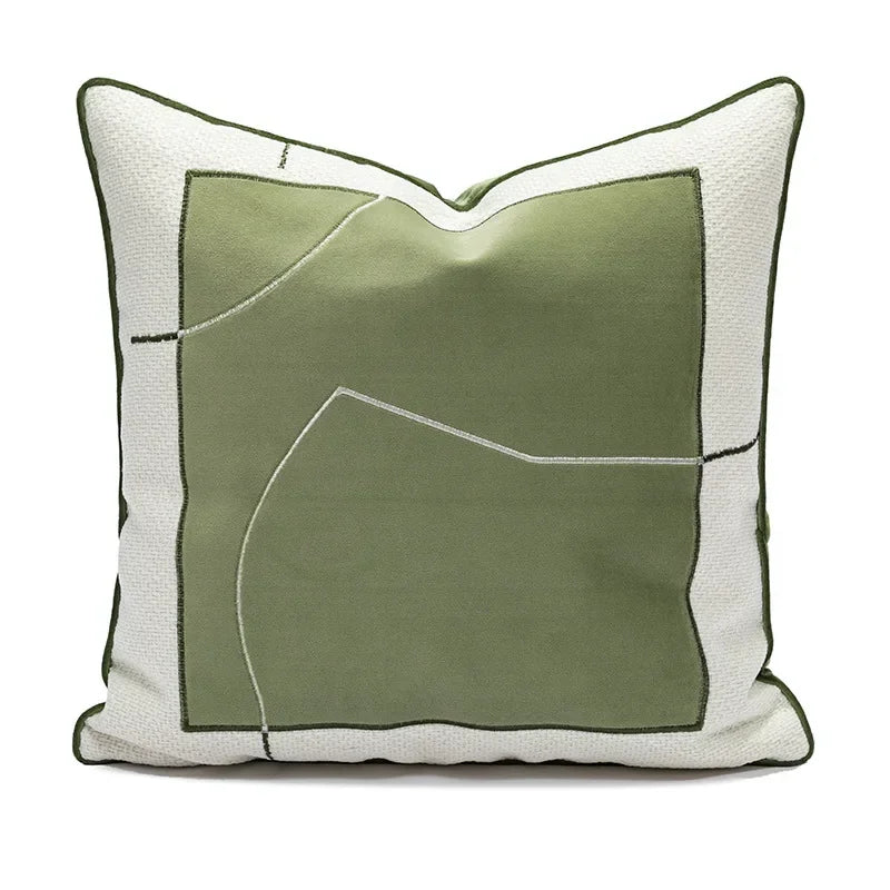 Nordic Green Light Luxury Pillow Cover Decorative Modern Minimalism Pillow Cases Home Living Room Sofa  Bedhead Cushion Covers