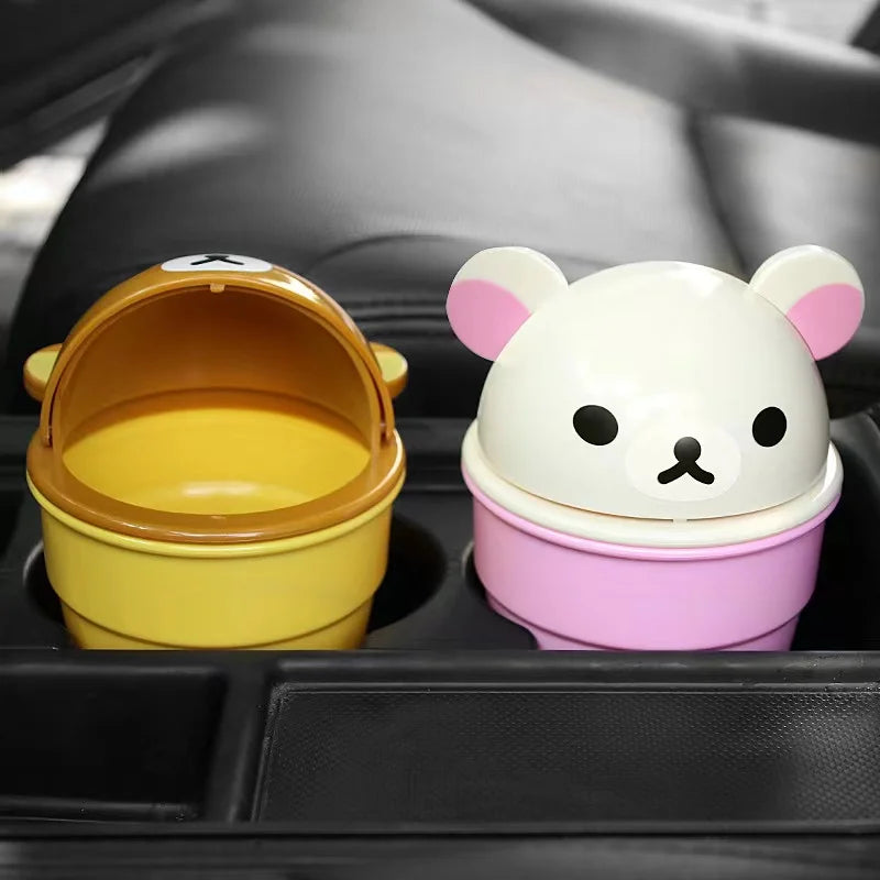 Mini Cartoon Car Trash Cans Car Storage Debris Barrels Garbage Dust Holder Rubbish Cases Bin Waste Organizer Desktop Trash Can