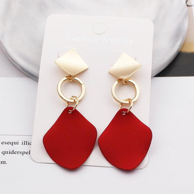Geometric-shaped drop earrings