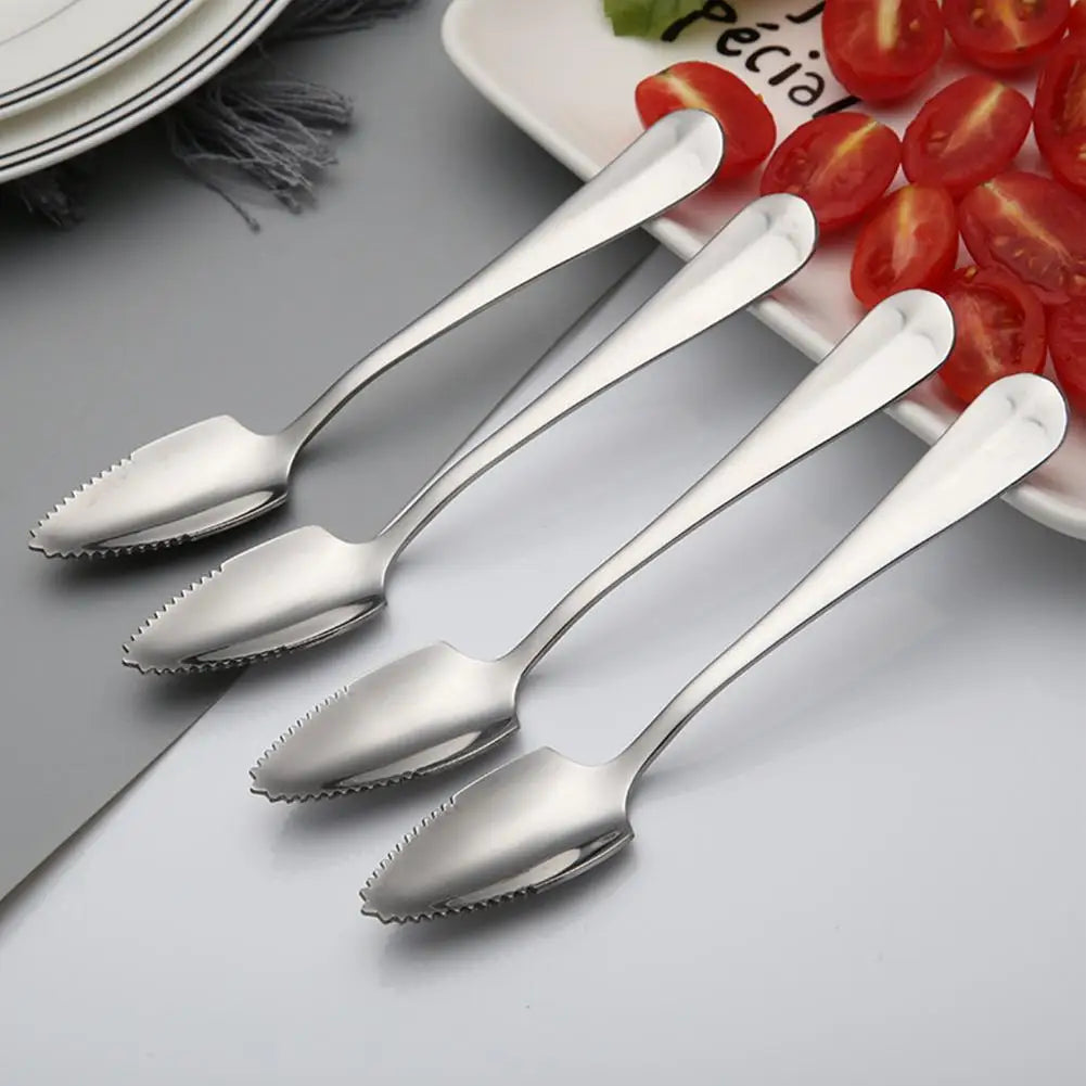 Stainless Steel Tea Spoon Home Grapefruit Ice Cream Dessert Spoon Serrated Edge Fruit Coffee Stirring Spoons