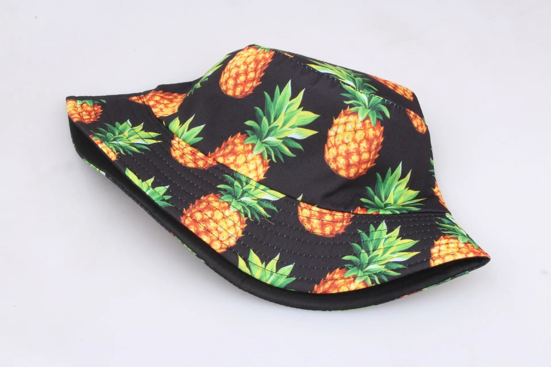 Pineapple Summer Printed Bucket Hats for Women Men Fruit Beach Double-Sided Cotton Panama Caps Fishing Sun Fisherman Hat Bob