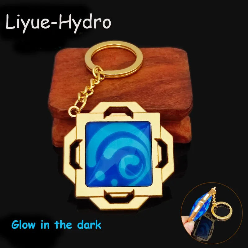 Game Impact Mondstadt Liyue Inazuma Sumeru Cosplay Vision Keychain Pyro Cyro Electro Hydro Geo Anemo Bag Pendant Props