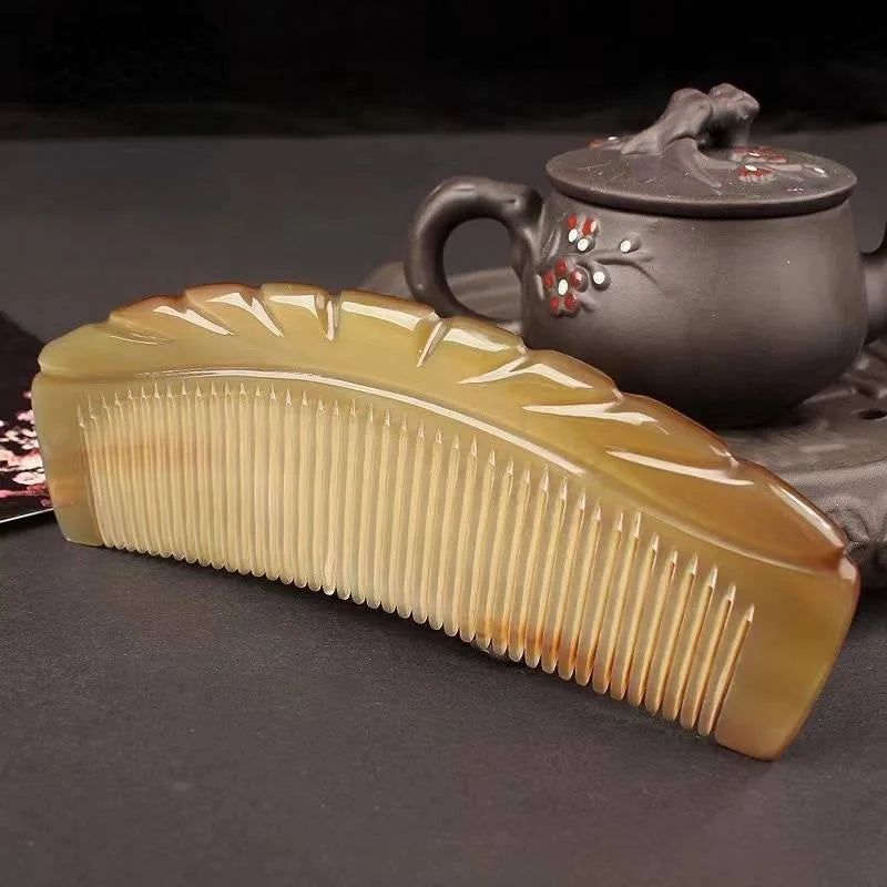 Handmade Horn Comb Natural Long Hair Thickening Household Massage Head Anti Static Loss Combs Hair Styling Detangling