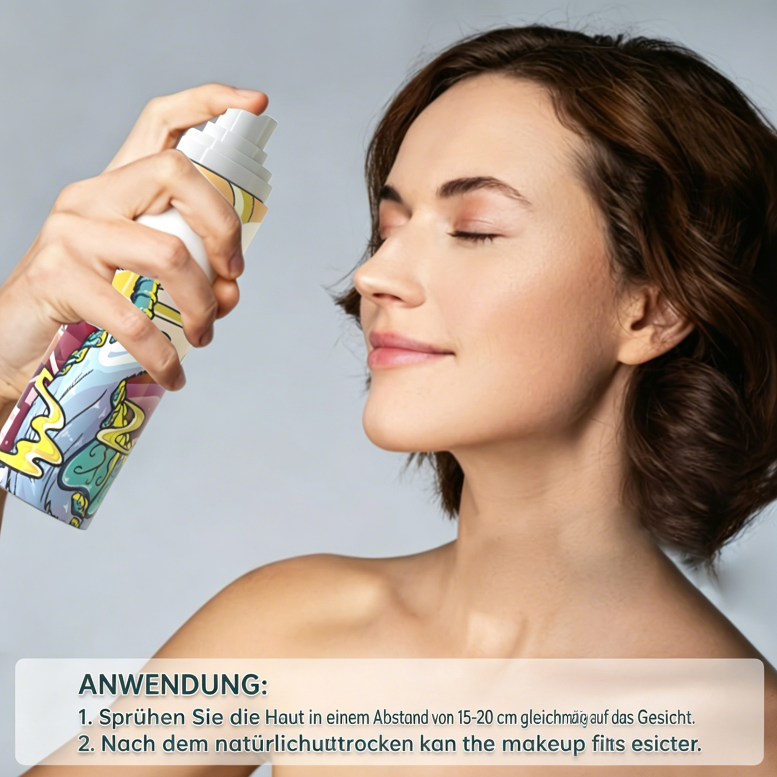 Langanhaltendes Make-up-Fixierspray 100 ml – Das leichte Spray erfrischt Ihre Haut und fixiert das Make-up. Es kann vor und nach dem Auftragen des Make-ups als Fixierer und Toner verwendet werden