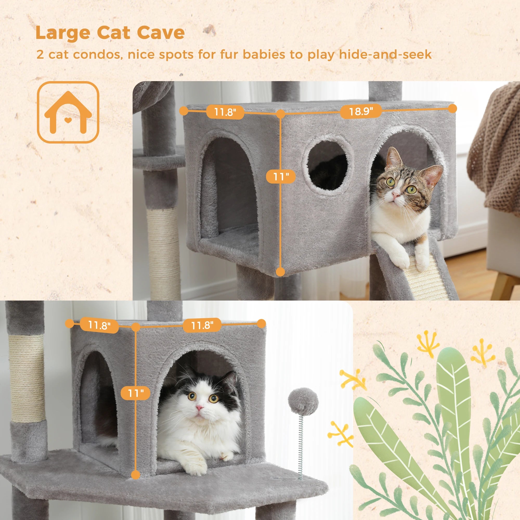 Multi-Level Cat Tree For Cats With Cozy Perches Stable Cat Climbing Frame Cat Scratch Board Toys Cat Furniture