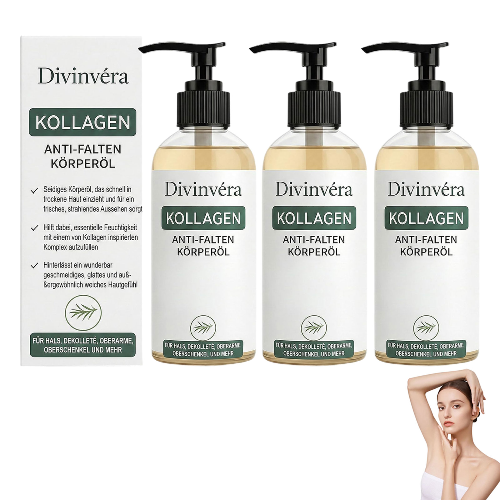 Divinova Kollagen körperöl zur Hautstraffung, 2026  Divinova Collagen Lifting Body Oil für Narben, Falten und Dehnungsstreifen, 100ML