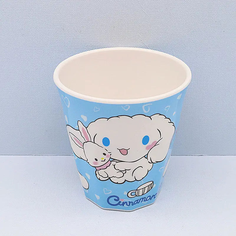 Cute Sanrio Tableware Cinnamoroll Kawaii Dormitory Student Cartoon Kitchen Set Bowl Plate Fruit Salad Storage Toys Girls