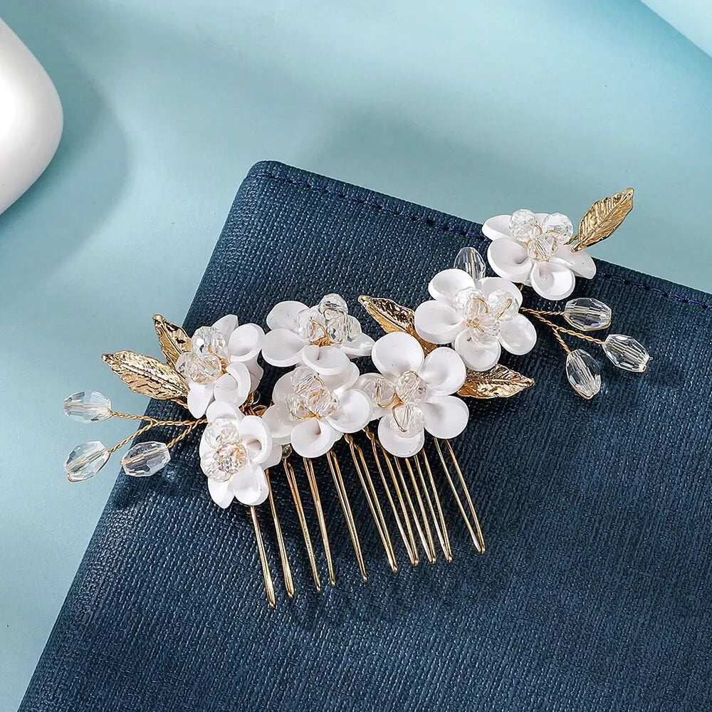 Korean Fashion Pearl Hair Combs Handmade Hairpins and Clips for Women Girls Bride Wedding Hair Styling Jewelry Accessories