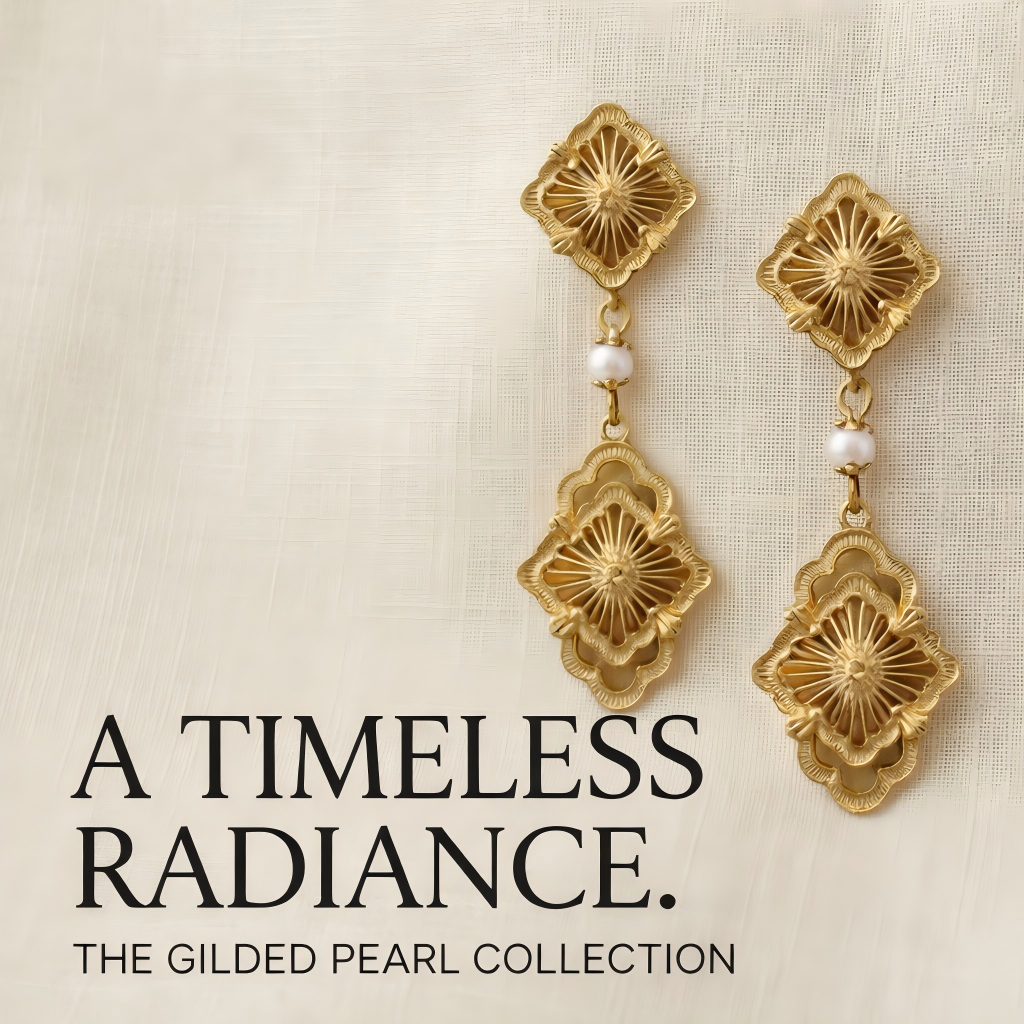 Vintage Gold Filigree Drop Earrings