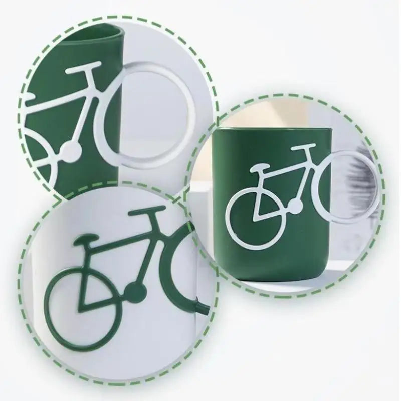 1 Creative Mouthwash Cup, Couple Bicycle Handlebars, Toothbrush Cup, Face Wash Cup, Home Decor, Bathroom Accessories