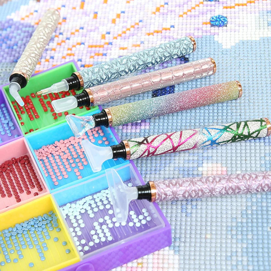 Glitter 5D Diamond Painting Pen Point Drill Pens Cross Stitch Embroidery DIY Craft Sparkle Nail Art Handmade Supplies