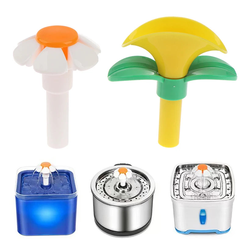 Cat Fountain Replacement Flower Nozzle Head for Dogs Round Cubic Top Water Dispenser Yellow Orange Pet water dispenser