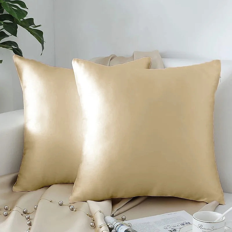 1pc Pillowcase Super Soft Imitated Satin Silk Pillowcase with Zipper for Hair and Skin  Breathable Both Sides Silk Pillow Case