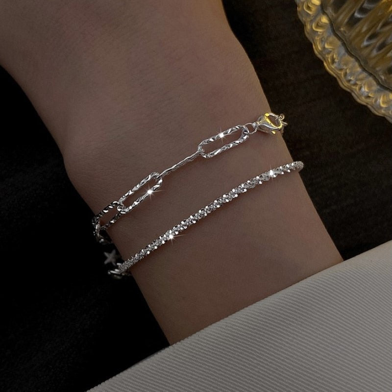 Full of Rhinestone Stainless Steel Bracelet