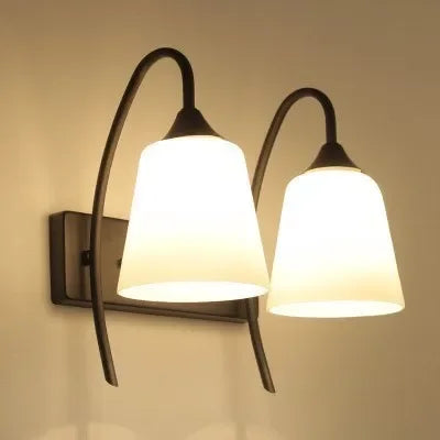 Modern Minimalist Wall Lamp Glass Shade For Bedroom Stair  Bedside Lights Decoration Loft Indoor Black E27 Base Home Decoration