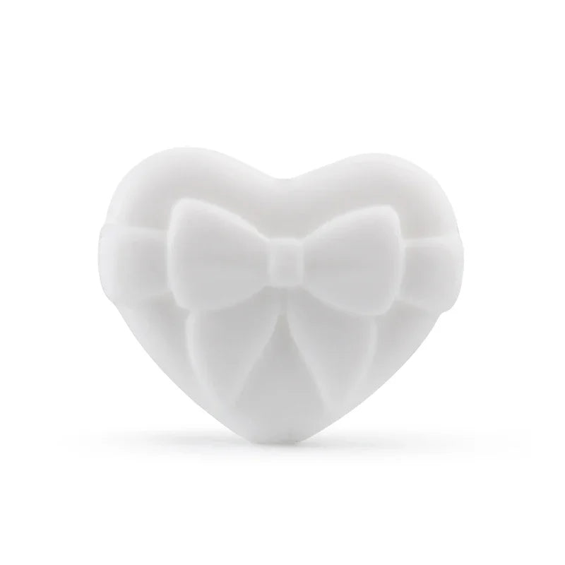 10pcs Silicone Beads Heart Bow Shape Accessories Silicone Holder Clip  Pen Decor Chain Making Focal Accessories Jewelry