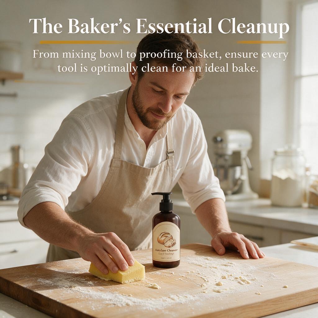 The Kneaded Solution For Sticky Situations, 2026 Upgraded Dough Dissolve Soap for Sourdough, Amylase & Protease Enzyme Cleaner for Bannetons, Proofing Baskets & Bread Tools, Helps Dissolve Flour & Starch Residue