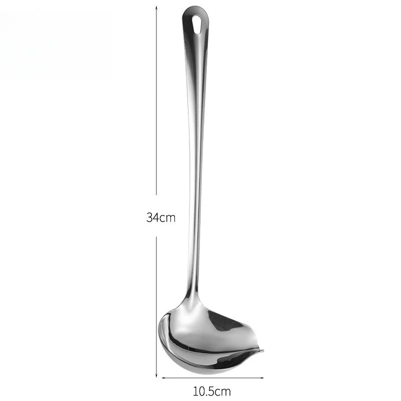 Stainless Steel Duckbill Spoon, Long-handled Sauce Spoon, Thickened Side Mouth, Slanted Mouth, and Crooked Mouth Spoon