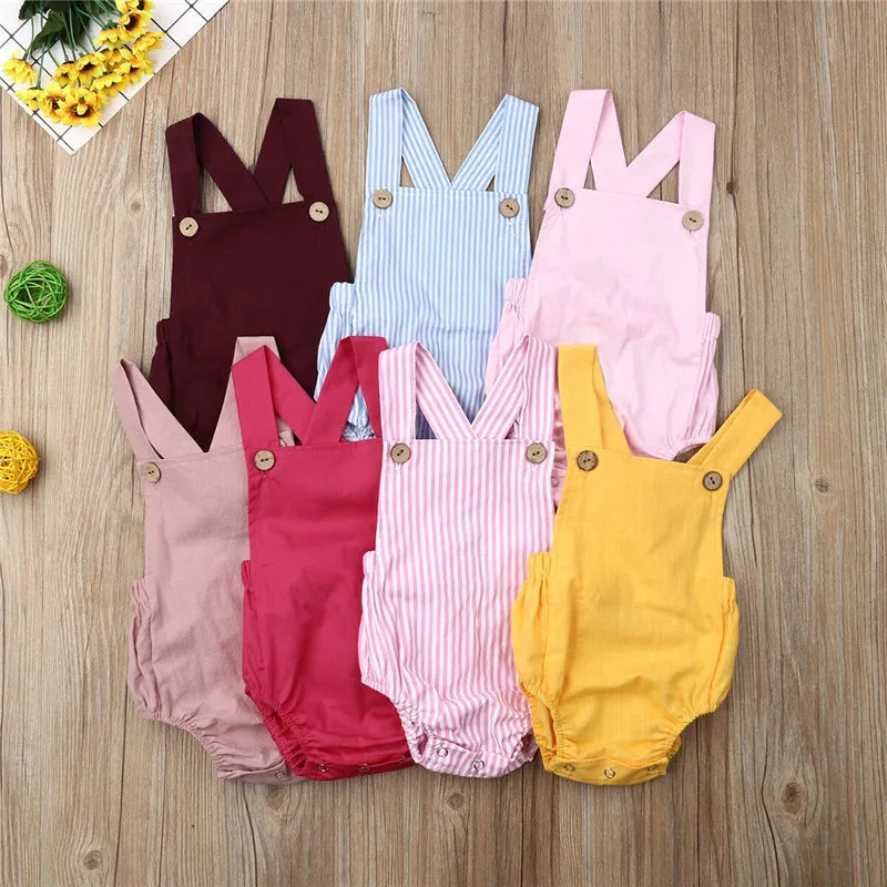 0-3Y Newborn Kids Bodysuit Baby Boy Girl Clothes Jumpsuit Sunsuit Outfits Soild Children's Clothes Baby Summer Clothing